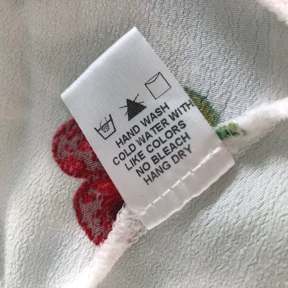 Cherry Print Ruffled Wrap Top - S - Picture 6 of 6